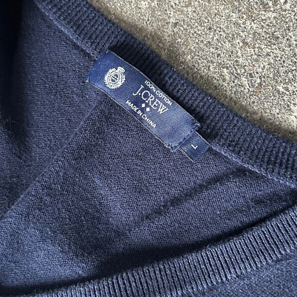 J. Crew Sweater Vest Mens L Blue V Neck Pullover Minimalist Preppy Sleeveless - Picture 6 of 8
